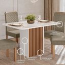 Ver imagem 5 de Mesa para Sala de Jantar Piccola 80,5cm x 90 Vidro Cris Branco/Mel/Off White