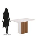 Ver imagem 4 de Mesa para Sala de Jantar Piccola 80,5cm x 90 Vidro Cris Branco/Mel/Off White