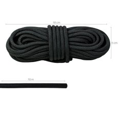Paracord 750 Libras 5mm 387kg Corda de Sobrevivência Resistente 10 Metros Preto - 3