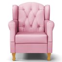 Ver imagem 5 de Poltrona de Amamentação e Descanso com Pés de Madeira Lucy P04 Sintético Rosa - Mpozenato