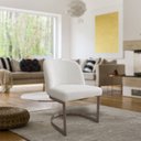 Ver imagem 2 de Cadeira de Jantar Cléo Base Titânio Linho Bouclé Off White - Nexta Casa