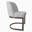 Ver imagem 7 de Cadeira de Jantar Cléo Base Titânio Linho Bouclé Off White - Nexta Casa