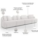 Ver imagem 4 de Sofá 4 Lugares para Sala de Estar Living 308cm Arlo F04 Bouclê Branco - Lyam Decor