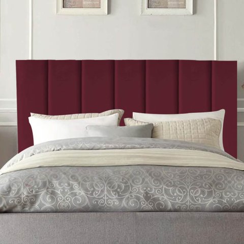Cabeceira Estofada Carla 160CM Queen Suede Bordo - D A DECOR