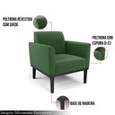 Ver imagem 3 de Poltrona Decorativa Isabella Pés Fixo em Madeira Preto Suede Verde G19 - Gran Belo