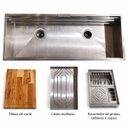 Ver imagem 5 de Cuba Gourmet Aço Inox 304 Premium Pia Cozinha Profissional120x44 C/acessórios Cozix