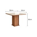 Ver imagem 2 de Mesa 90x90 com Vidro Canto Reto 115 Canela Off White