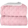 COBERTOR DE BEBÊ SHERPA HEARTS CORAÇÃO LAÇO DE BEBE 0,90X1,10 REF:516 RN ROSA DUNA - 5
