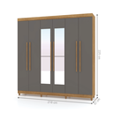Ver imagem 2 de Guarda Roupa 6 Portas Com Espelho Audi Nature Alasca