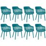 Kit 8 Cadeiras de Jantar Estofada Marcela - Turquesa - 1