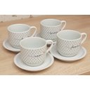 Ver imagem 6 de Jogo 4 Xícaras Café Chá C/ Pires Frases Motivacionais - 200 Ml Empilháveis - Poá Preto