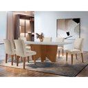Ver imagem 1 de Sala de Jantar Mesa Evora 180 Mdf Canto Reto com 6 Cadeiras Grecia Rufato
