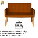 Ver imagem 6 de Jogo Conforto 1 Namoradeira 2 Poltronas com 1 Puff Resistente para Sala de Estar Luxo Recepção
