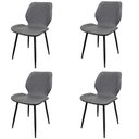 Ver imagem 1 de Kit 4 Cadeiras Bergen Fratini Revestida em Poliuretano (pu) Cor Grafite Base em Aço Preto