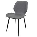 Ver imagem 2 de Kit 4 Cadeiras Bergen Fratini Revestida em Poliuretano (pu) Cor Grafite Base em Aço Preto