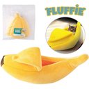Ver imagem 4 de Casinha Cachorro Caminha Pet Gato Banana Cama Pelúcia Grande Portátil Almofada Cães Viagem Toca