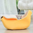 Ver imagem 5 de Casinha Cachorro Caminha Pet Gato Banana Cama Pelúcia Grande Portátil Almofada Cães Viagem Toca