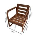 Ver imagem 2 de Conjunto para Jardim Madeira Maciça 2 Poltronas 1 Namoradeira e Mesa de Centro com Estofado Curve Ma