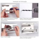 Ver mais imagens de Suporte Papel Higienico Inox Kit 10 Unidades Banheiro Lavabo Parede Prateleira Apoio Celular Objeto