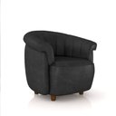 Ver imagem 5 de Poltrona Decorativa Latvia 86cm Pés de Madeira Pu Preto Manchado G45 - Gran Belo