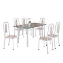 Ver imagem 2 de Conjunto Sala de Jantar com 6 Cadeiras Lívia Branco/Bege