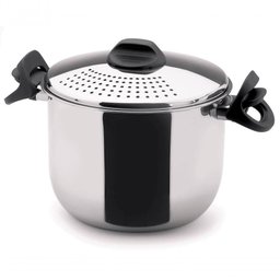 Espagueteira de Aço Inox Panela para Massa 5 Litros Escorredor Funciona em Fogão de Indução - 1