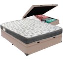 Ver imagem 1 de Cama Box Baú Bege e Colchão Iso100 Espuma D33 Viúvo Ortobom