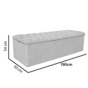Ver imagem 3 de Calçadeira com Baú Estofada Espanha 190cm King Size para Cama Box Corino Cinza - Gat Magazine