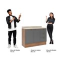 Ver imagem 5 de Balcão Milla 2 Portas 3 Gavetas Nog-cinza 120cm Carraro