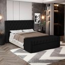 Ver imagem 2 de Cabeceira e Calçadeira Báu Casal Padrão Atena 140cm Capitonê Sintético Preto - Desk Design