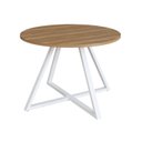 Ver imagem 2 de Mesa Reunião Redonda 110cm Home Office Concept Marrom/Nogal Sevilha/Branco