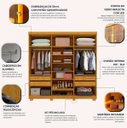 Ver imagem 6 de Guarda-roupa Casal 6 Portas com 6 Portas Reflecta com Pés com Led Imperatriz Naturale