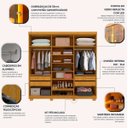 Ver imagem 6 de Guarda-roupa Casal 6 Portas com 6 Portas Reflecta com Pés com Led Imperatriz Naturale