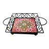 Fruteira de Mesa Bandeja Ferro e Azulejo Quadrada Premium Cozinha Azulejo G3 - 5