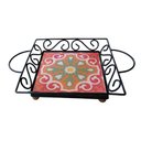 Ver imagem 5 de Fruteira de Mesa Bandeja Ferro e Azulejo Quadrada Premium Cozinha Azulejo G3