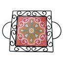 Ver imagem 4 de Fruteira de Mesa Bandeja Ferro e Azulejo Quadrada Premium Cozinha Azulejo G3