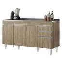 Ver imagem 1 de Balcão de Cozinha com Pia Inox 150cm Marrocos Castanho - Lumil