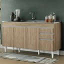Ver imagem 2 de Balcão de Cozinha com Pia Inox 150cm Marrocos Castanho - Lumil