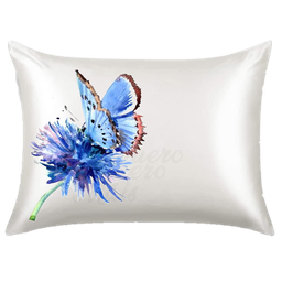 Fronha para Travesseiro Cetim antiFrizz Borboleta Azul M01 - 1