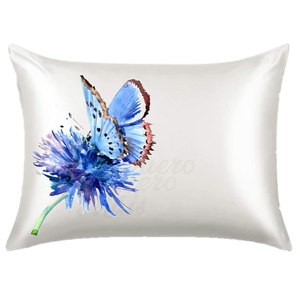 Fronha para Travesseiro Cetim antiFrizz Borboleta Azul M01