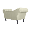 Ver imagem 3 de Sofá Recamier Recepção Decorativo 02 Lugares Londres Suede Bege - Incasa Decor