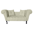 Ver imagem 1 de Sofá Recamier Recepção Decorativo 02 Lugares Londres Suede Bege - Incasa Decor