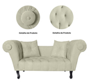 Ver imagem 4 de Sofá Recamier Recepção Decorativo 02 Lugares Londres Suede Bege - Incasa Decor