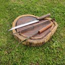 Ver imagem 2 de Tábua de Corte Formato Bolacha para Carne de Churrasco Madeira Rústica Jmv Sortido