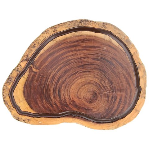 Tábua de Corte Formato Bolacha para Carne de Churrasco Madeira Rústica Jmv Sortido