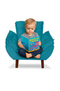 Ver imagem 1 de Mini Poltrona Cadeira Infantil de Criança Suede Azul Claro Pés Palito