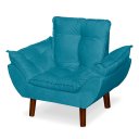Ver imagem 4 de Mini Poltrona Cadeira Infantil de Criança Suede Azul Claro Pés Palito