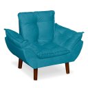 Ver imagem 6 de Mini Poltrona Cadeira Infantil de Criança Suede Azul Claro Pés Palito