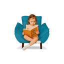 Ver imagem 2 de Mini Poltrona Cadeira Infantil de Criança Suede Azul Claro Pés Palito