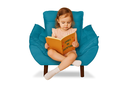 Ver imagem 2 de Mini Poltrona Cadeira Infantil de Criança Suede Azul Claro Pés Palito
